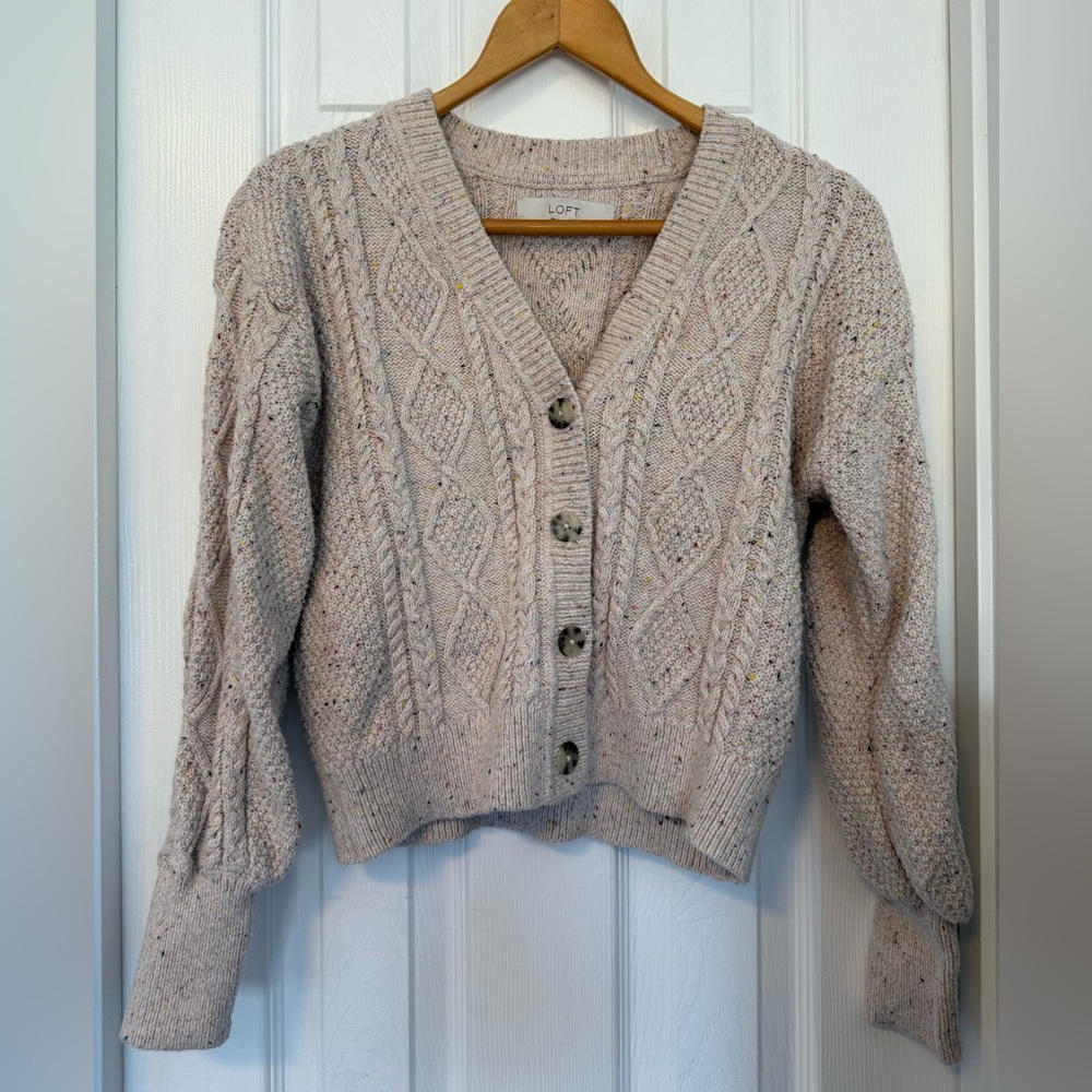 LOFT Women's Speckled Cardigan Sweater
